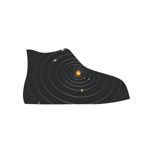 Our Solar System High Top Canvas Shoes for Kid (Model 017)