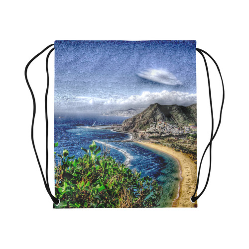 Travel-painted Tenerife Large Drawstring Bag Model 1604 (Twin Sides)  16.5"(W) * 19.3"(H)