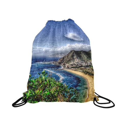 Travel-painted Tenerife Large Drawstring Bag Model 1604 (Twin Sides)  16.5"(W) * 19.3"(H)