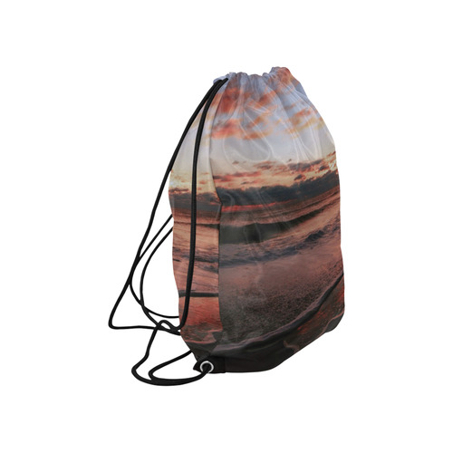 Stunning sunset on the beach 1 Large Drawstring Bag Model 1604 (Twin Sides)  16.5"(W) * 19.3"(H)