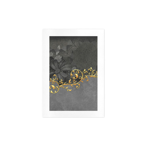Vintage design in grey and gold Art Print 7‘’x10‘’