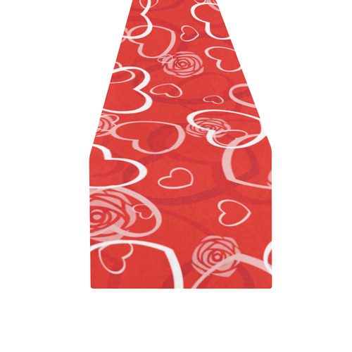 heart background vector Table Runner 16x72 inch