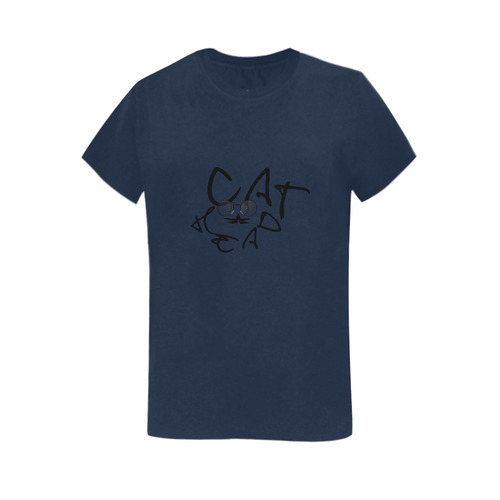 Cat Head Women's T-Shirt in USA Size (Two Sides Printing)