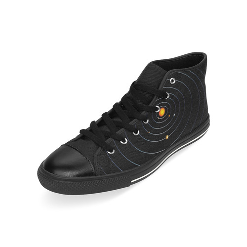 Our Solar System High Top Canvas Shoes for Kid (Model 017)