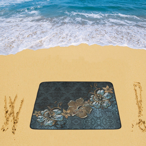 Beautidul vintage design in blue colors Beach Mat 78"x 60"