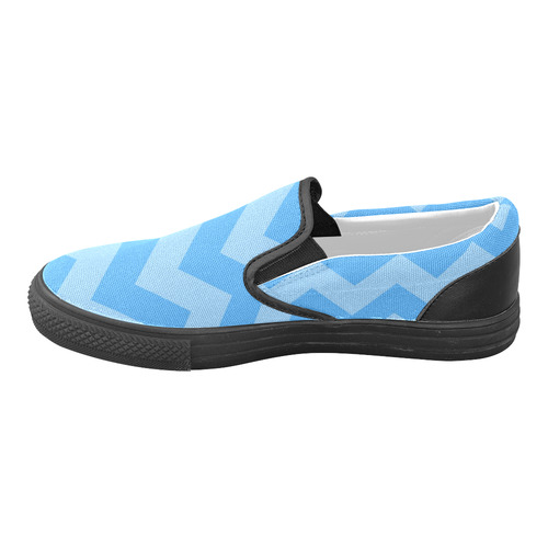Blue Slip-on Canvas Shoes for Men/Large Size (Model 019)