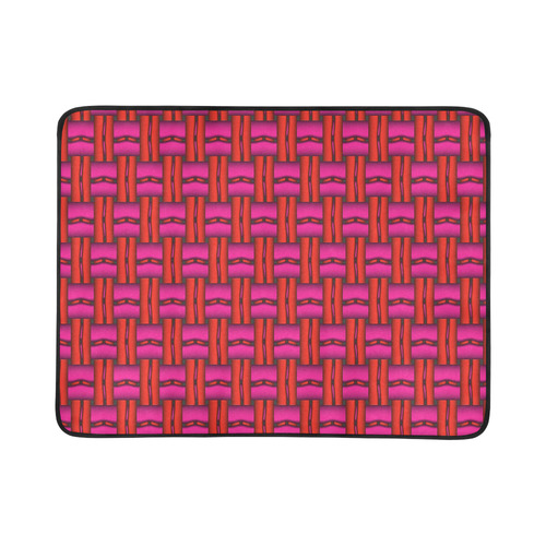 Red Pink Basket Weave Beach Mat 78"x 60"