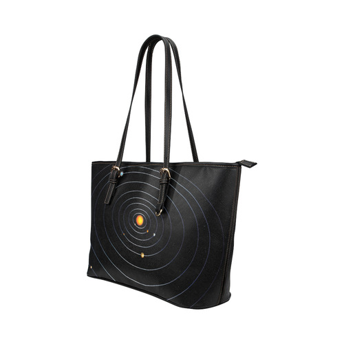 Our Solar System Leather Tote Bag/Small (Model 1651)