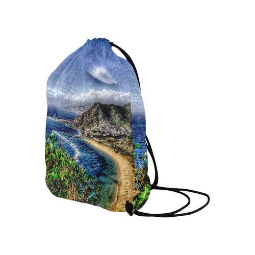 Travel-painted Tenerife Large Drawstring Bag Model 1604 (Twin Sides)  16.5"(W) * 19.3"(H)