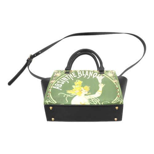 Absinthe Blanqui Green Fairy Fee Verte Rivet Shoulder Handbag (Model 1645)