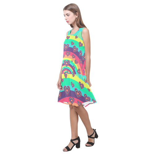 Loving the Rainbow Sleeveless Splicing Shift Dress(Model D17)