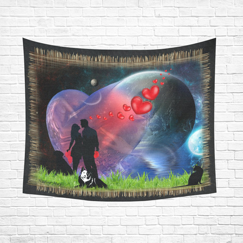 Valentine tapestry Cotton Linen Wall Tapestry 60"x 51"