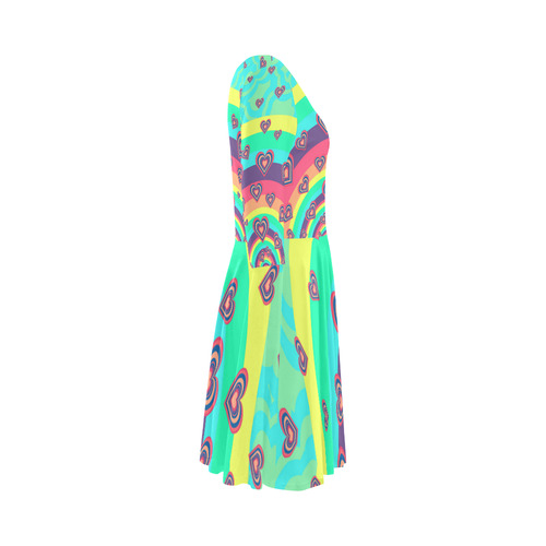 Loving the Rainbow Elbow Sleeve Ice Skater Dress (D20)