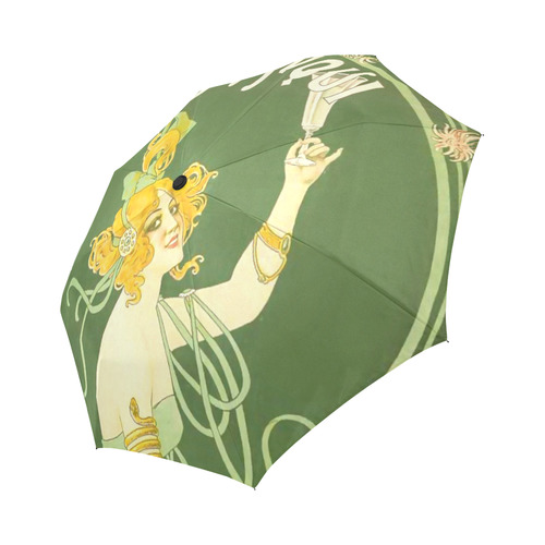 Absinthe Blanqui Green Fairy Fee Verte Auto-Foldable Umbrella (Model U04)
