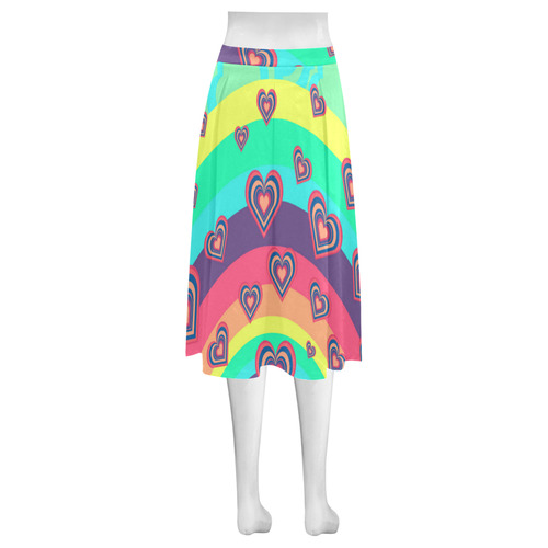 Loving the Rainbow Mnemosyne Women's Crepe Skirt (Model D16)