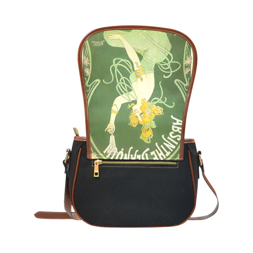 Absinthe Blanqui Beautiful Green Fairy Saddle Bag/Small (Model 1649)(Flap Customization)