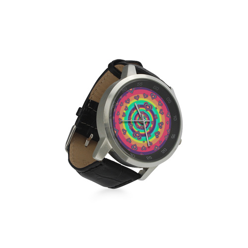 Loving the Rainbow Unisex Stainless Steel Leather Strap Watch(Model 202)