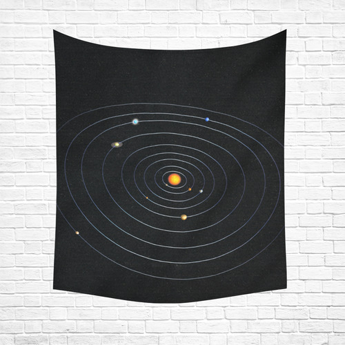 Our Solar System Cotton Linen Wall Tapestry 51"x 60"