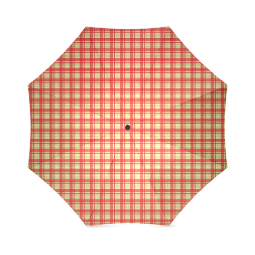 checkered Fabric red by FeelGood Foldable Umbrella (Model U01)