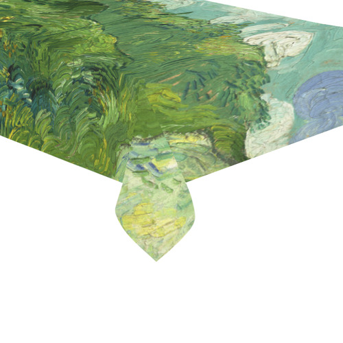 Van Gogh Green Wheat Fields Cotton Linen Tablecloth 60"x 104"