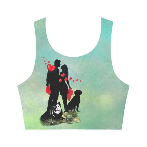 Happy Valentine Women's Crop Top (Model T42)