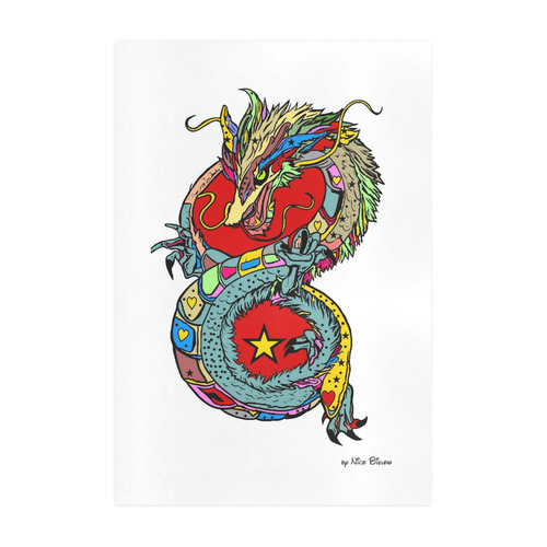 Dragon Popart By Nico Bielow Art Print 19‘’x28‘’