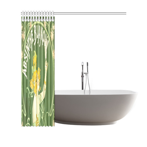Absinthe Blanqui Green Fairy Fee Verte Shower Curtain 69"x70"