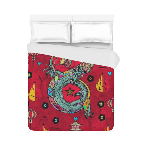 Dragon Popart By Nico Bielow Duvet Cover 86"x70" ( All-over-print)