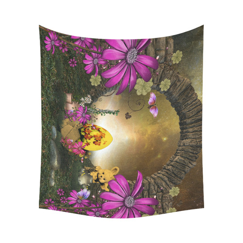 Easter time, easter egg Cotton Linen Wall Tapestry 60"x 51"