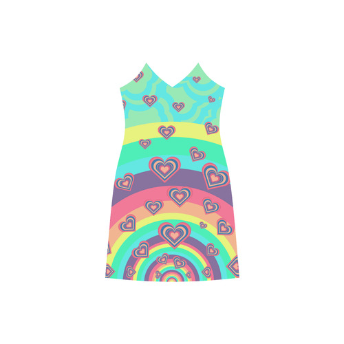 Loving the Rainbow V-Neck Open Fork Long Dress(Model D18)