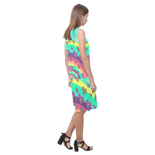 Loving the Rainbow Sleeveless Splicing Shift Dress(Model D17)