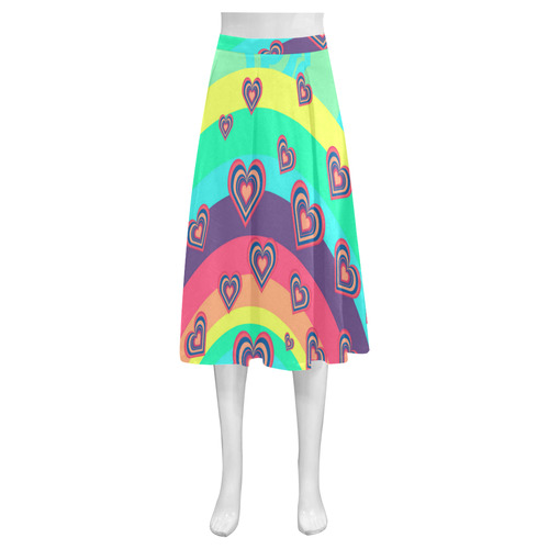 Loving the Rainbow Mnemosyne Women's Crepe Skirt (Model D16)