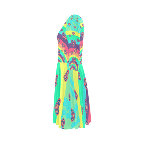 Loving the Rainbow Elbow Sleeve Ice Skater Dress (D20)