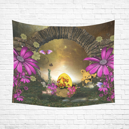 Easter time, easter egg Cotton Linen Wall Tapestry 60"x 51"
