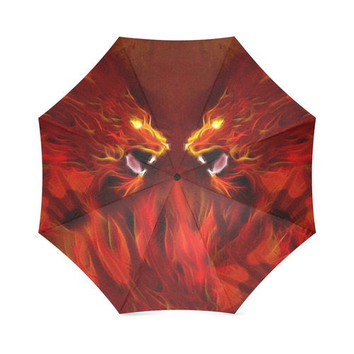 Fire Head Lions in Love ;-) Foldable Umbrella (Model U01)