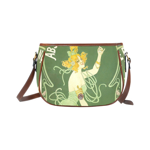 Absinthe Blanqui Beautiful Green Fairy Saddle Bag/Small (Model 1649) Full Customization