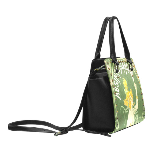Absinthe Blanqui Green Fairy Fee Verte Rivet Shoulder Handbag (Model 1645)