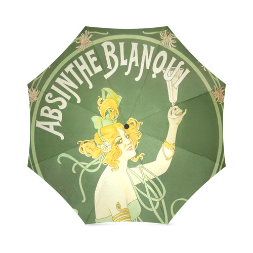 Absinthe Blanqui Green Fairy Fee Verte Foldable Umbrella (Model U01)