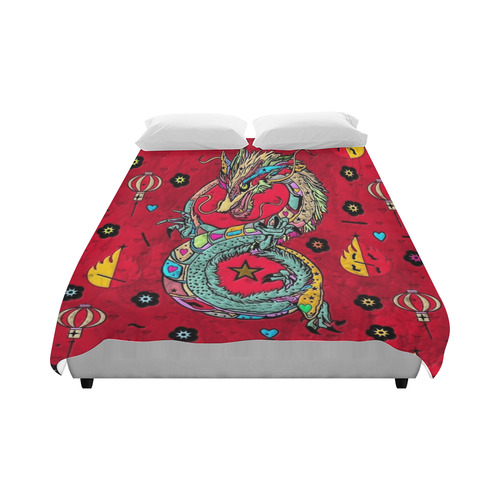 Dragon Popart By Nico Bielow Duvet Cover 86"x70" ( All-over-print)
