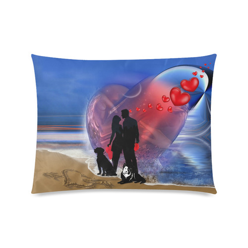 Happy Valentine Custom Zippered Pillow Case 20"x26"(Twin Sides)