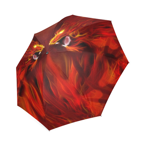 Fire Head Lions in Love ;-) Foldable Umbrella (Model U01)