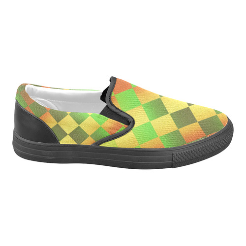 Easter Square Women's Unusual Slip-on Canvas Shoes (Model 019)