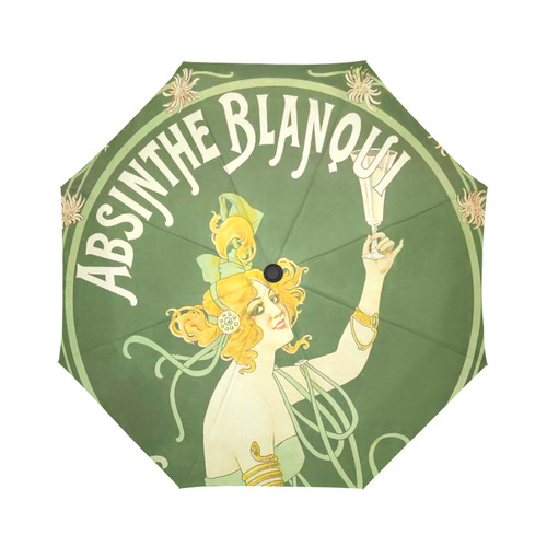 Absinthe Blanqui Green Fairy Fee Verte Auto-Foldable Umbrella (Model U04)