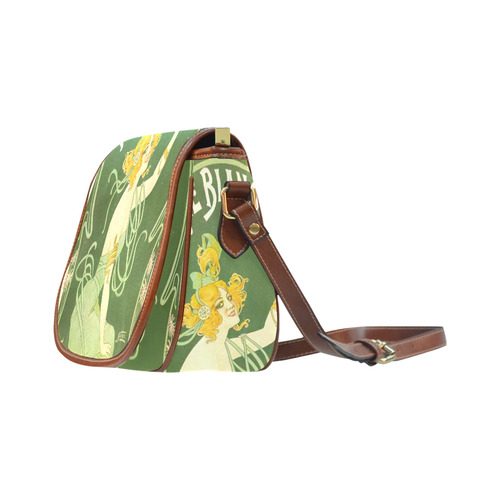 Absinthe Blanqui Beautiful Green Fairy Saddle Bag/Small (Model 1649) Full Customization