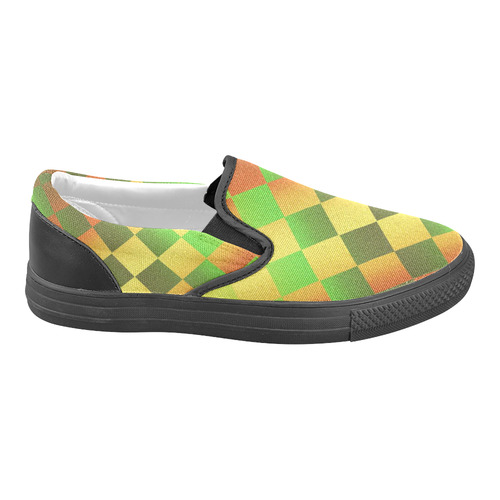Easter Square Men's Unusual Slip-on Canvas Shoes (Model 019)