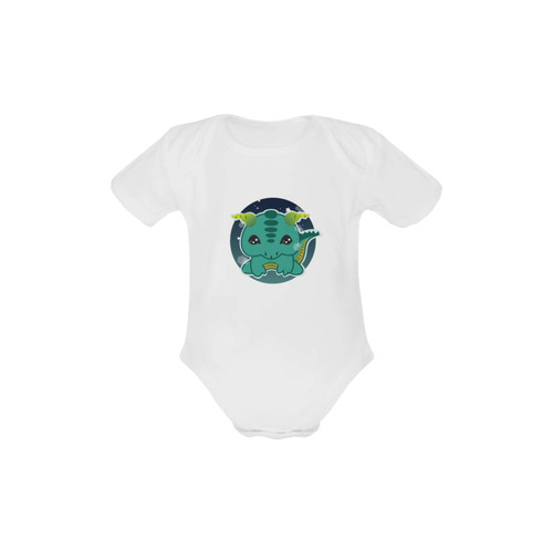 Kawaii Baby Dragon Baby Powder Organic Short Sleeve One Piece (Model T28)