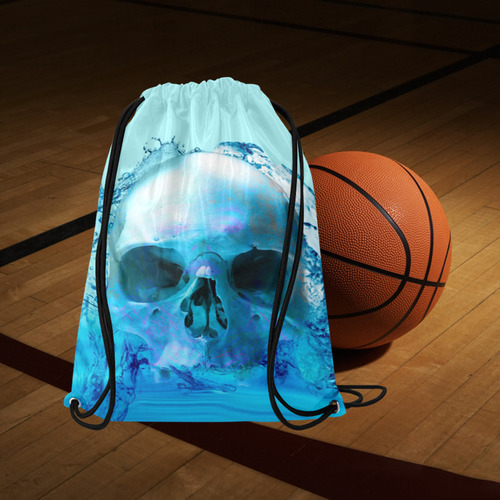 Skull in Water Medium Drawstring Bag Model 1604 (Twin Sides) 13.8"(W) * 18.1"(H)