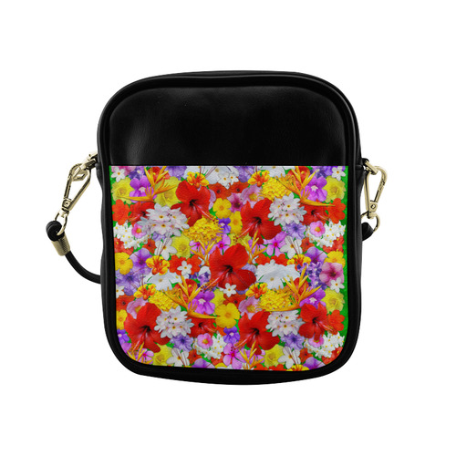 Exotic Flowers Colorful Explosion Sling Bag (Model 1627)