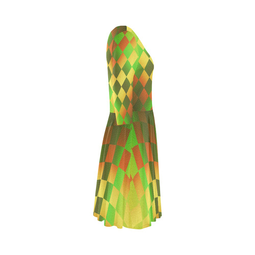 Easter Square Elbow Sleeve Ice Skater Dress (D20)