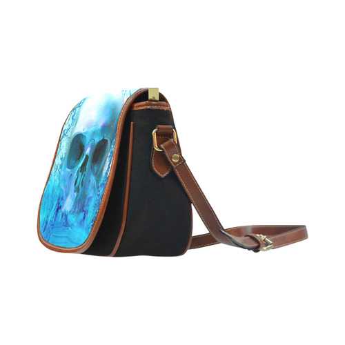 Skull in Water Saddle Bag/Small (Model 1649)(Flap Customization)